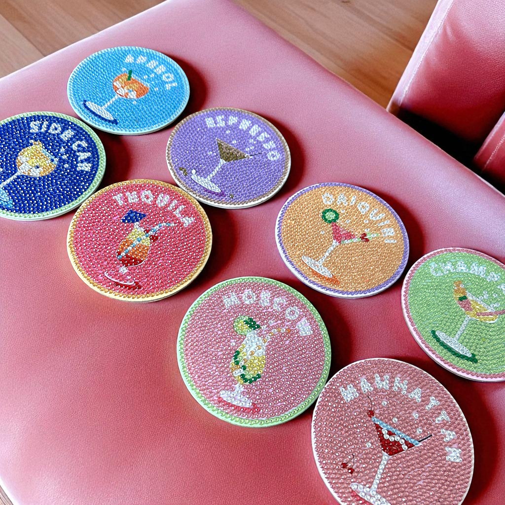 Diamond Painting Cocktails Onderzetter Set | 6 + 2 GRATIS